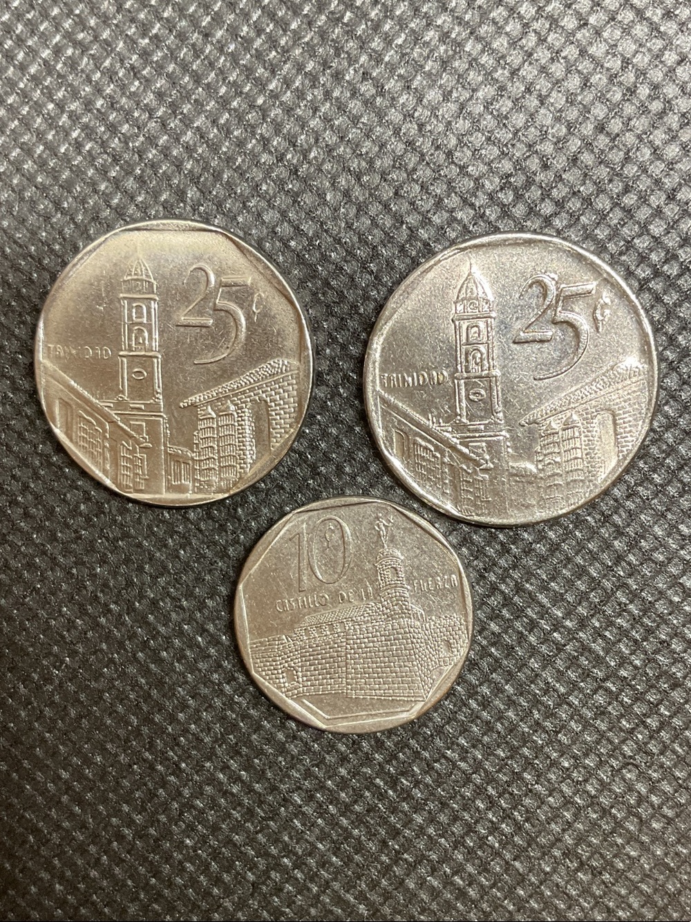Set of Three Cuba Coins (10¢ and 25¢)